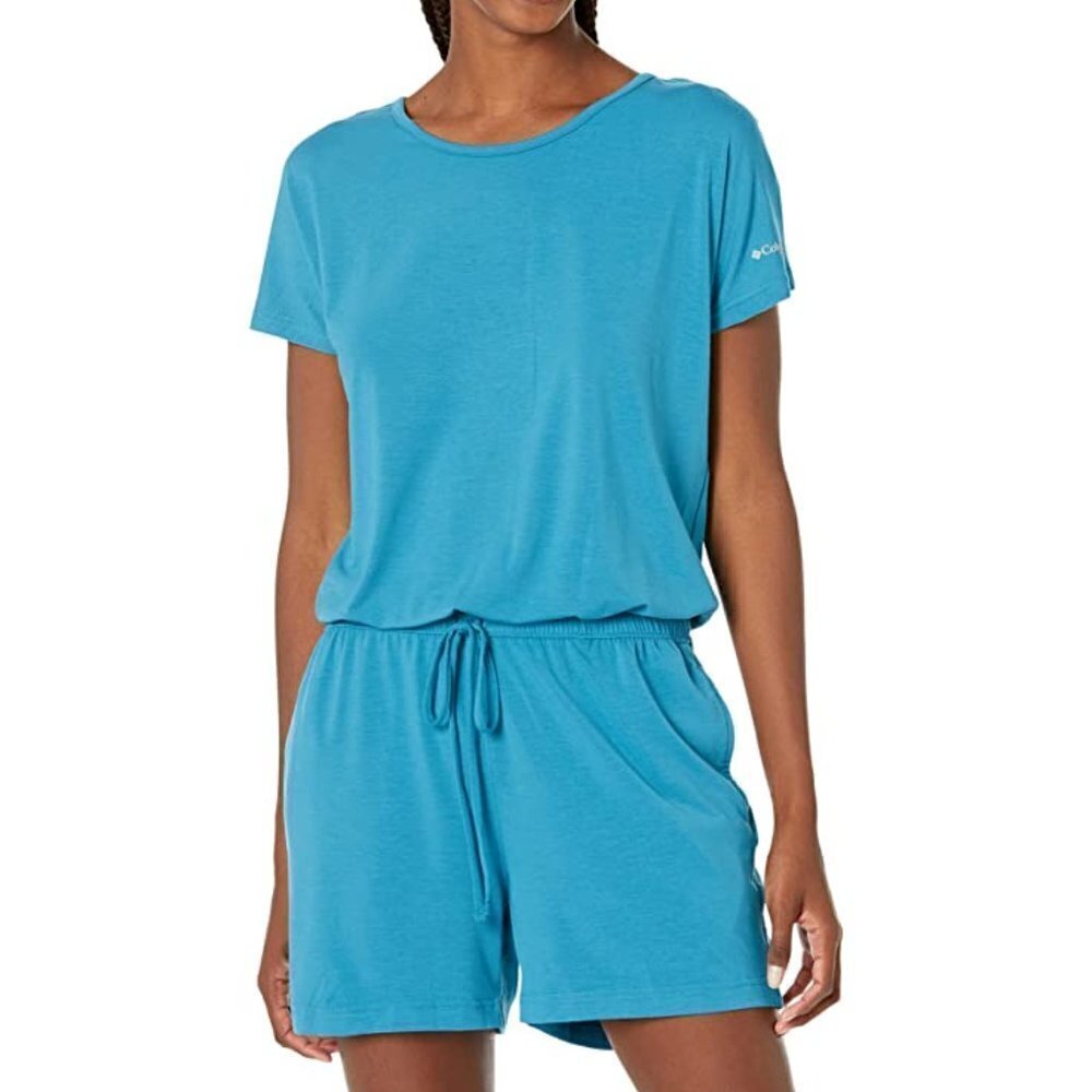 Columbia Romper Women's Size Xl Blue Slack Water Knit One Piece